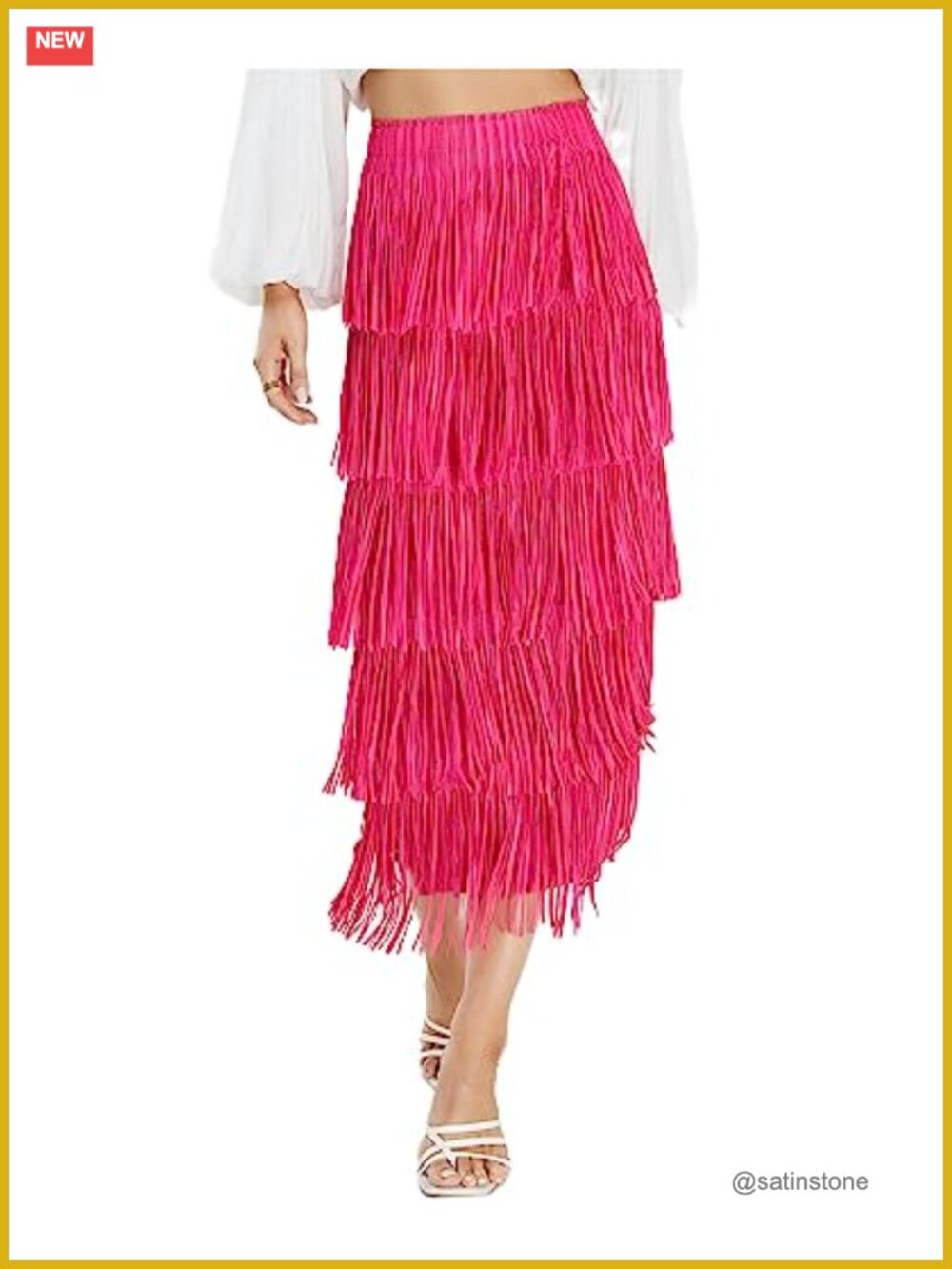 High Waist Fringe Trim Pencil Bodycon Maxi Skirt Slim Fit Party Work